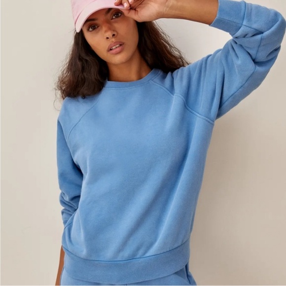 LIKE NEW🦋Reformation Jeans Blue Sweatshirt size XS - Picture 2 of 6